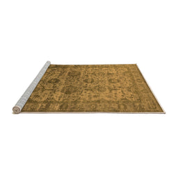 Sideview of Machine Washable Oriental Orange Industrial Area Rugs, wshurb1965org