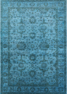 Machine Washable Industrial Modern Blue Rug, wshurb1965