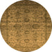 Round Oriental Orange Industrial Rug, urb1965org