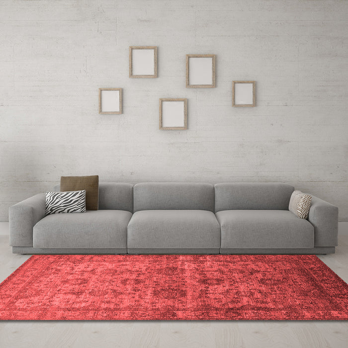 Industrial Red Washable Rugs