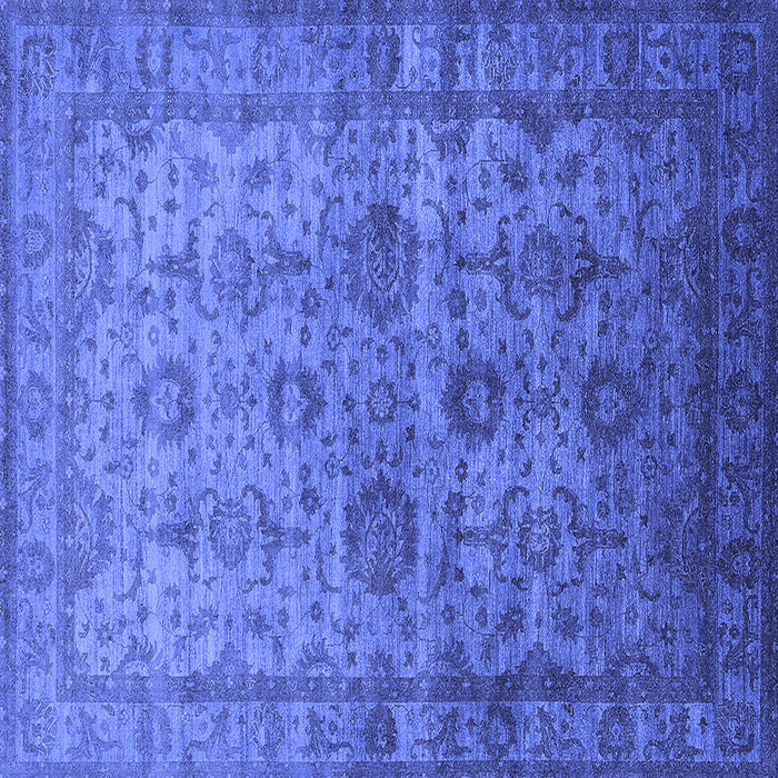 Square Machine Washable Oriental Blue Industrial Rug, wshurb1965blu