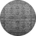 Round Oriental Gray Industrial Rug, urb1965gry