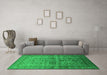 Machine Washable Oriental Green Industrial Area Rugs in a Living Room,, wshurb1965grn