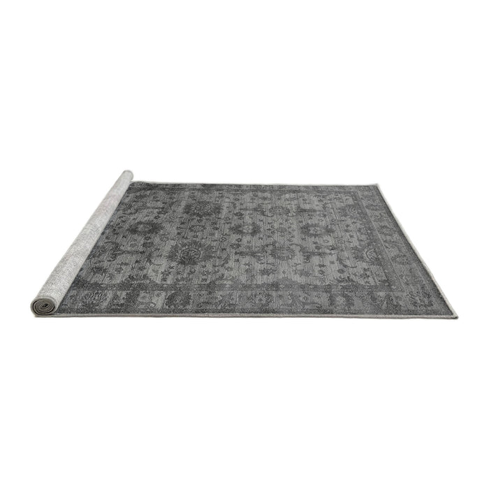 Sideview of Machine Washable Oriental Gray Industrial Rug, wshurb1965gry
