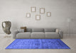 Machine Washable Oriental Blue Industrial Rug in a Living Room, wshurb1965blu