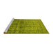 Sideview of Machine Washable Oriental Yellow Industrial Rug, wshurb1965yw