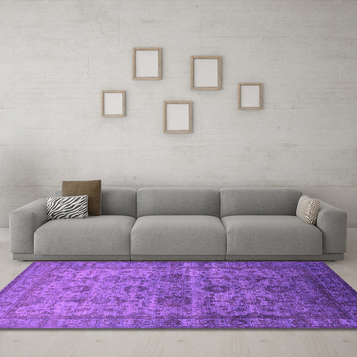 Machine Washable Oriental Pink Industrial Rug in a Living Room, wshurb1965pnk