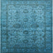 Square Mid-Century Modern Blue Oriental Rug, urb1965