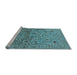 Sideview of Machine Washable Oriental Light Blue Industrial Rug, wshurb1966lblu