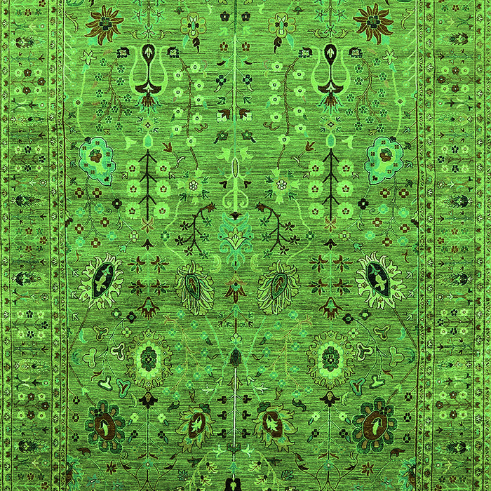 Machine Washable Oriental Green Industrial Area Rugs, wshurb1966grn