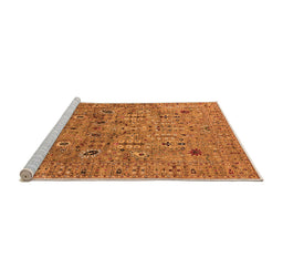 Sideview of Machine Washable Oriental Orange Industrial Area Rugs, wshurb1966org