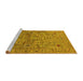 Sideview of Machine Washable Oriental Yellow Industrial Rug, wshurb1966yw