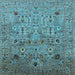 Square Oriental Light Blue Industrial Rug, urb1966lblu