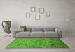 Machine Washable Oriental Green Industrial Area Rugs in a Living Room,, wshurb1966grn