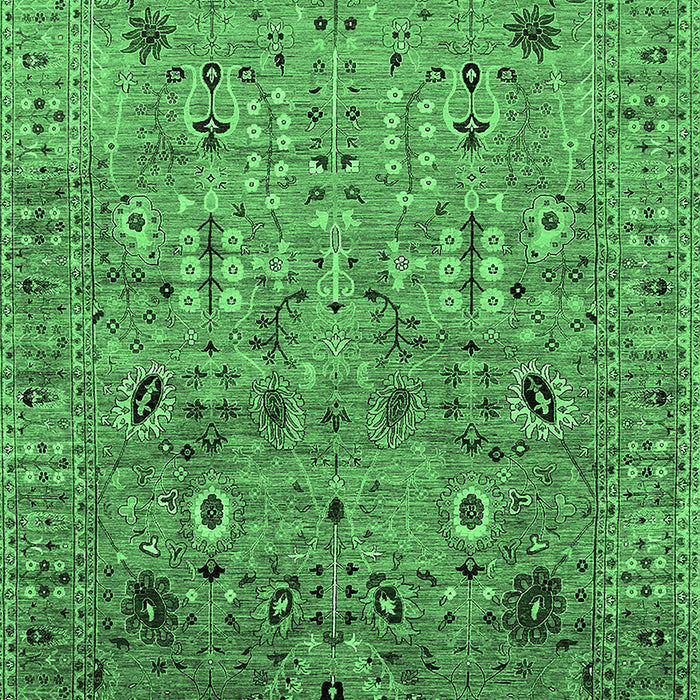Machine Washable Oriental Emerald Green Industrial Area Rugs, wshurb1966emgrn