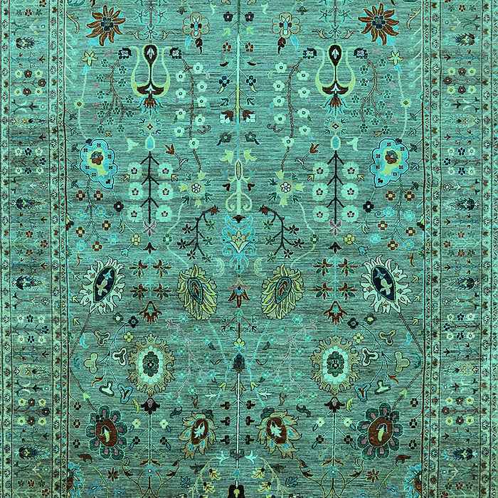 Machine Washable Oriental Turquoise Industrial Area Rugs, wshurb1966turq