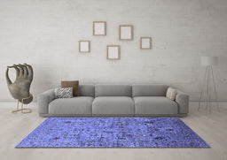 Machine Washable Oriental Blue Industrial Rug in a Living Room, wshurb1966blu