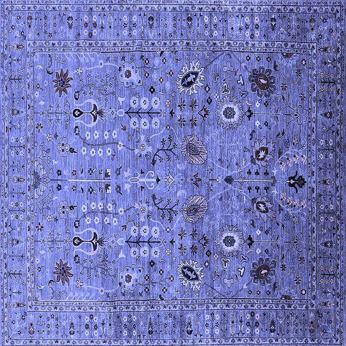Square Machine Washable Oriental Blue Industrial Rug, wshurb1966blu