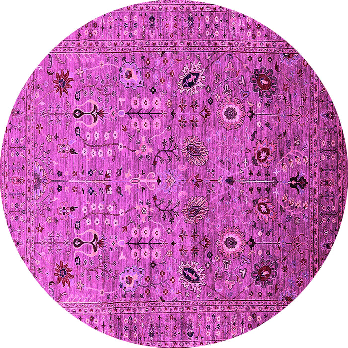 Round Machine Washable Oriental Pink Industrial Rug, wshurb1966pnk