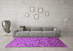 Machine Washable Oriental Purple Industrial Area Rugs in a Living Room, wshurb1966pur