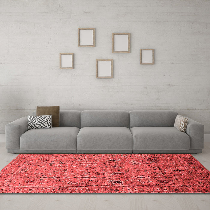 Industrial Red Washable Rugs