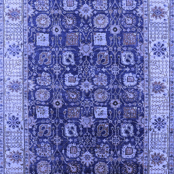 Machine Washable Oriental Blue Industrial Rug, wshurb1967blu