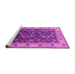Sideview of Machine Washable Oriental Pink Industrial Rug, wshurb1967pnk