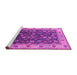 Sideview of Machine Washable Oriental Pink Industrial Rug, wshurb1967pnk