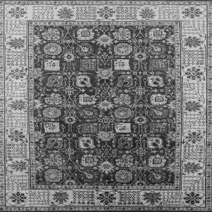 Square Oriental Gray Industrial Rug, urb1967gry