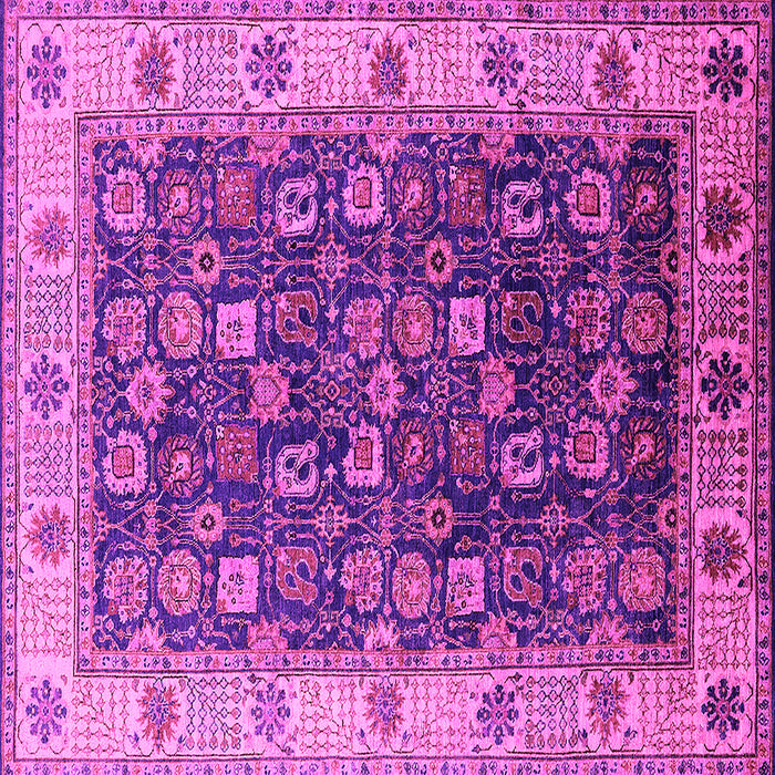 Square Machine Washable Oriental Pink Industrial Rug, wshurb1967pnk