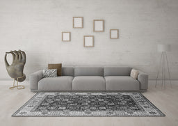 Machine Washable Oriental Gray Industrial Rug in a Living Room,, wshurb1967gry