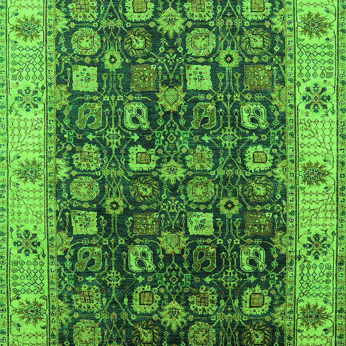 Machine Washable Oriental Green Industrial Area Rugs, wshurb1967grn