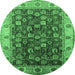 Round Oriental Emerald Green Industrial Rug, urb1967emgrn