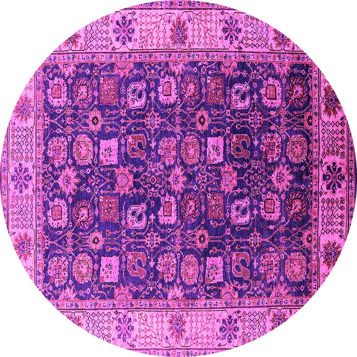 Round Oriental Pink Industrial Rug, urb1967pnk