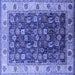 Square Oriental Blue Industrial Rug, urb1967blu