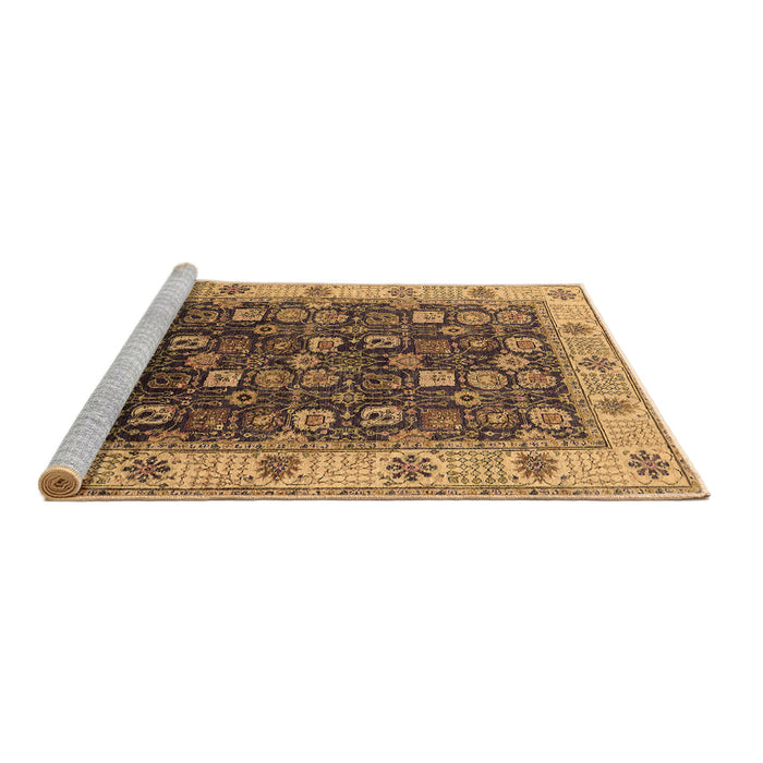 Sideview of Machine Washable Oriental Brown Industrial Rug, wshurb1967brn