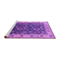 Sideview of Machine Washable Oriental Purple Industrial Area Rugs, wshurb1967pur