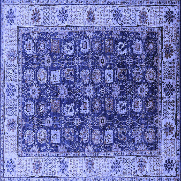 Square Machine Washable Oriental Blue Industrial Rug, wshurb1967blu