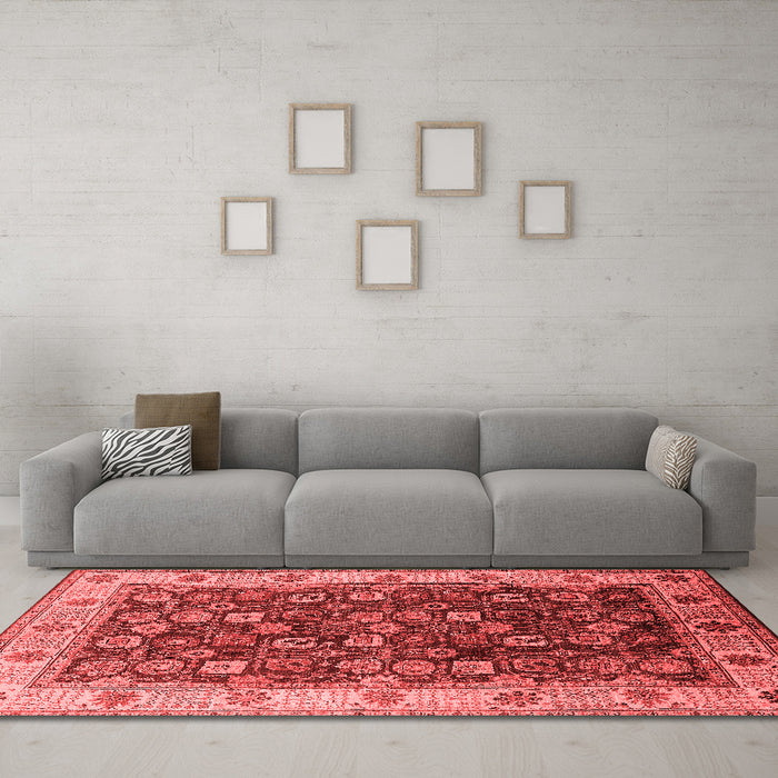 Industrial Red Washable Rugs