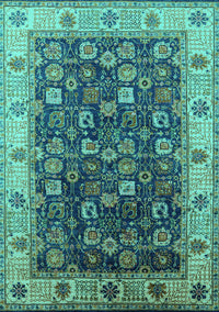 Oriental Turquoise Industrial Rug, urb1967turq