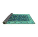 Sideview of Oriental Turquoise Industrial Rug, urb1967turq