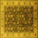 Square Oriental Yellow Industrial Rug, urb1967yw