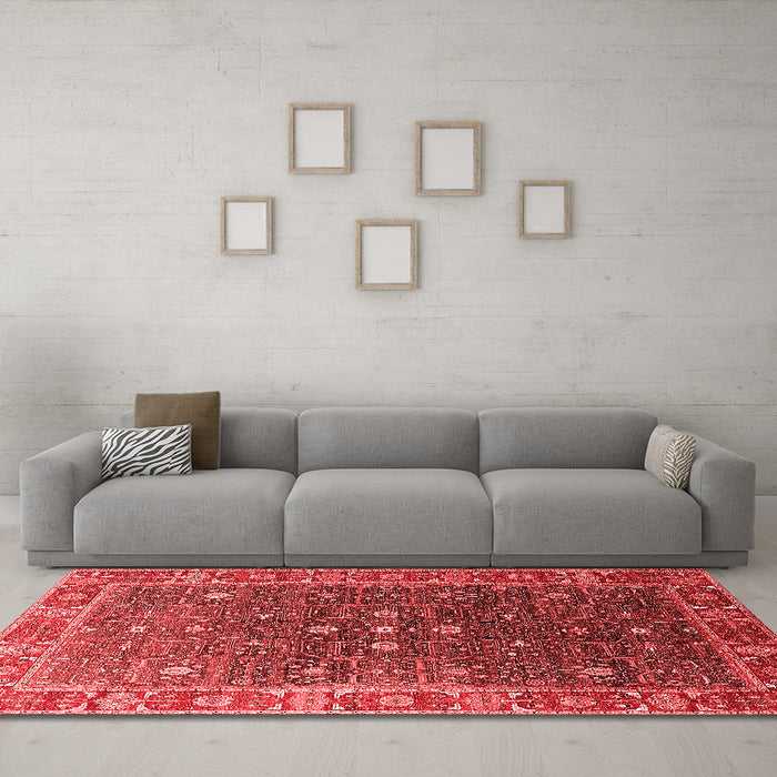 Industrial Red Washable Rugs