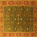 Square Oriental Yellow Industrial Rug, urb1968yw