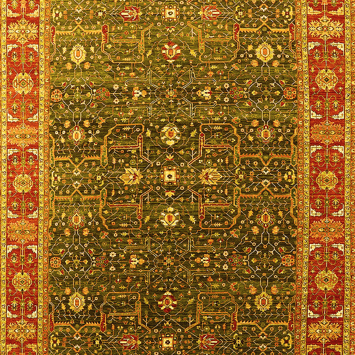 Machine Washable Oriental Yellow Industrial Rug, wshurb1968yw