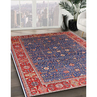 Mid-Century Modern Dark Raspberry Purple Oriental Rug, urb1968