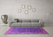 Machine Washable Oriental Purple Industrial Area Rugs in a Living Room, wshurb1968pur