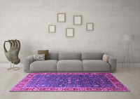 Machine Washable Oriental Purple Industrial Rug, wshurb1968pur