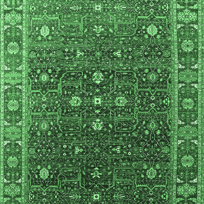 Machine Washable Oriental Emerald Green Industrial Area Rugs, wshurb1968emgrn