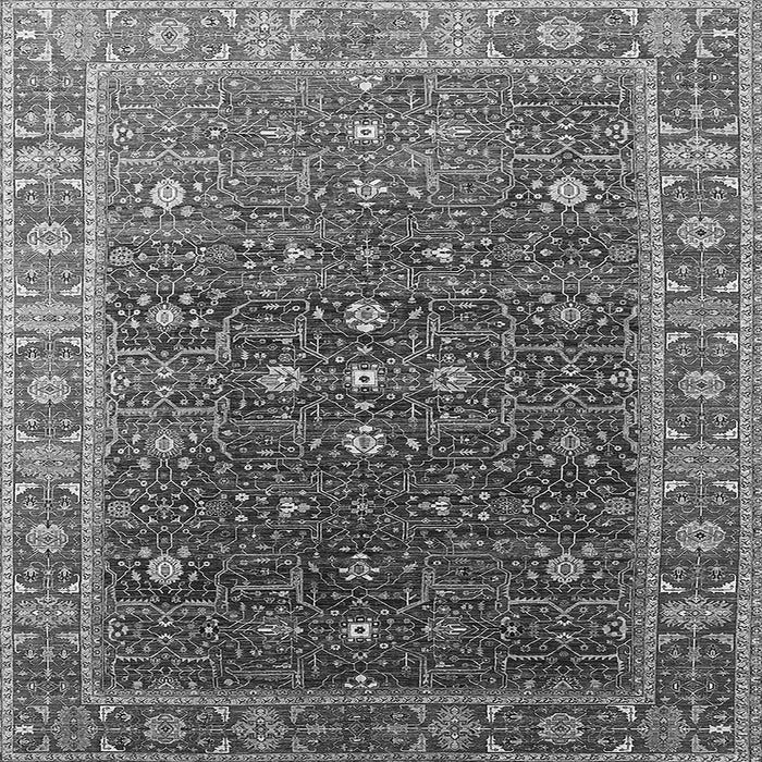 Square Machine Washable Oriental Gray Industrial Rug, wshurb1968gry
